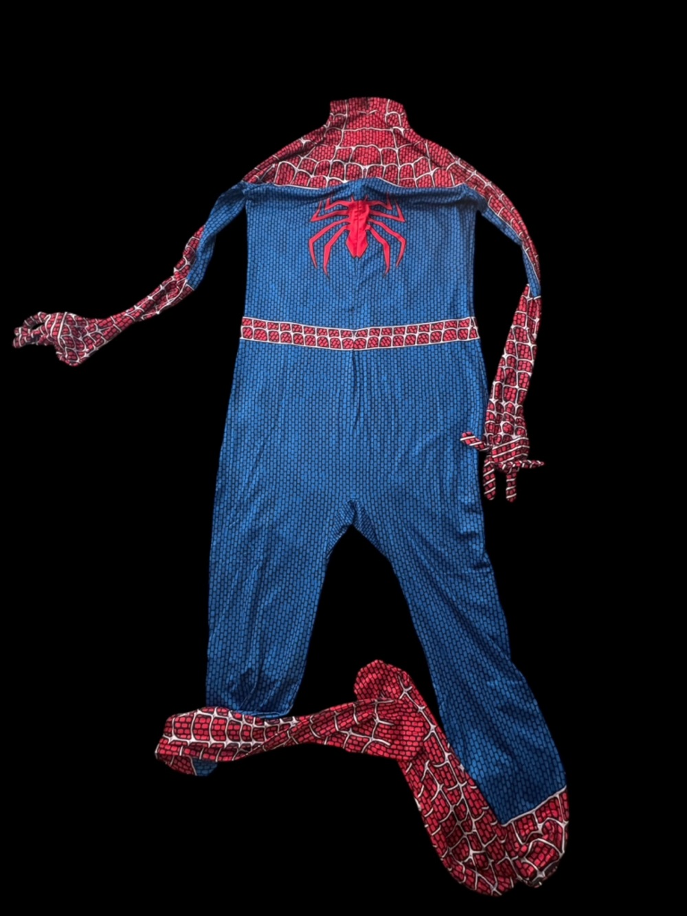 New adult Red & Blue Superhero Costume with Mask 190 cms up 6 ft tall - Picture 2 of 5